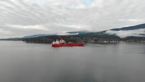 various drone shots around barnet marine park in burnaby, british columbia, canada