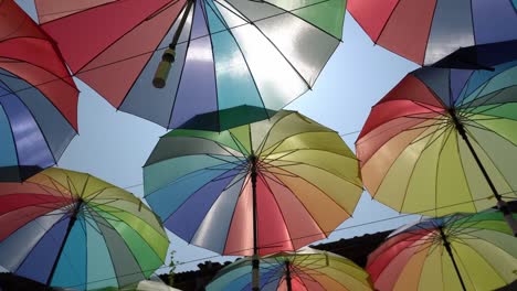 Colorful-umbrella-hang-at-street-at-Penang