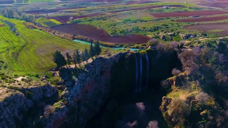 drone shot of the tiaret waterfalls algeria