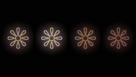 Yellow-summer-flowers-pattern-with-neon-light