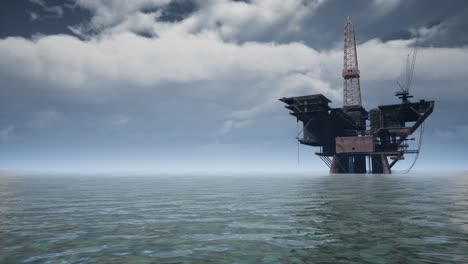 large pacific ocean offshore oil rig drilling platform