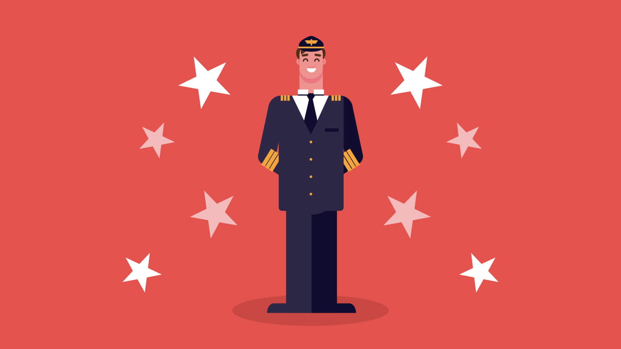 airline pilot worker avatar character