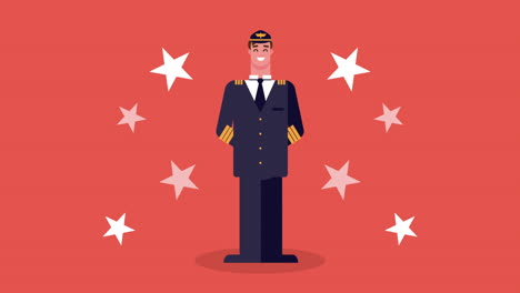 personaje avatar de trabajador piloto de aerolíneas