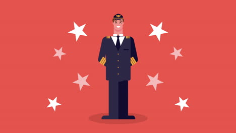 airline pilot worker avatar character