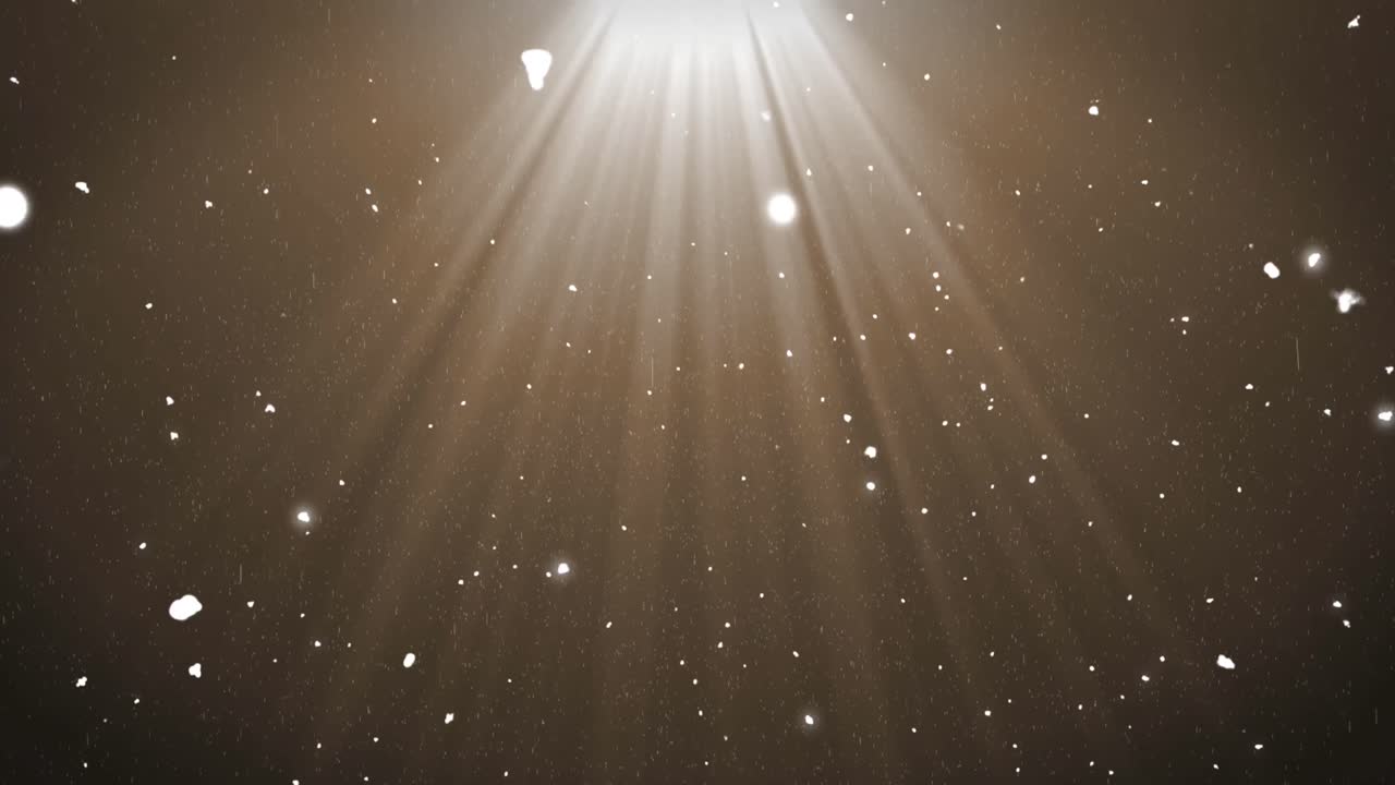 크리스마스 눈이 떨어지고 빛나는 빛의 애니메이션
