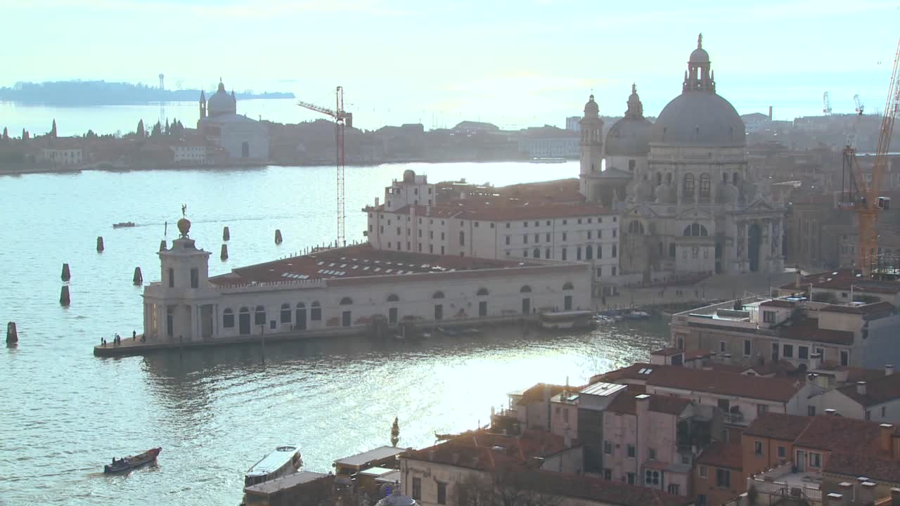 A high angle establishing overview of Venice Italy 3
