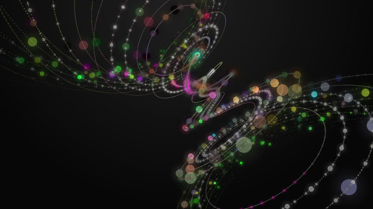 색을 바꾸는 입자 줄무 객체와 함께 느린 동작, 4096x2304 루프 4k