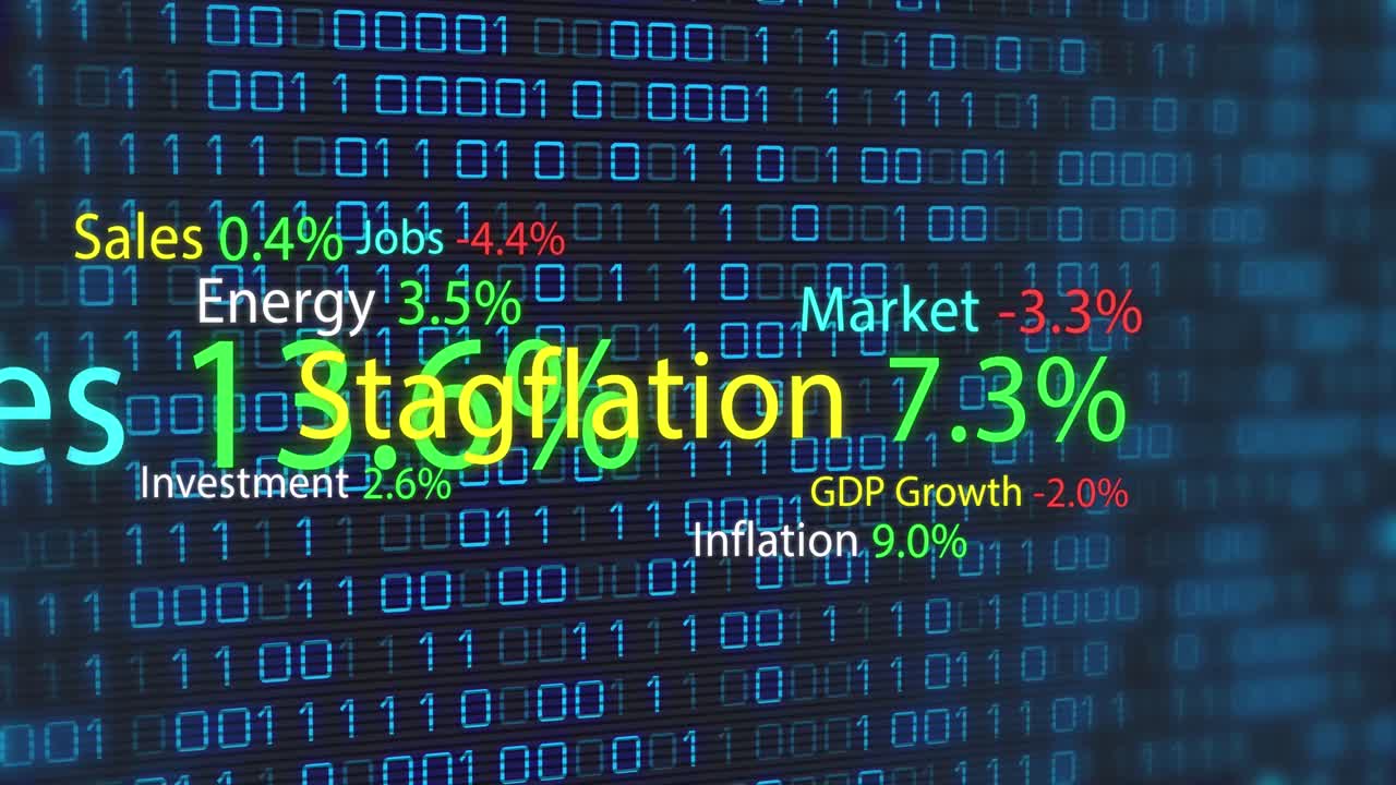 검은색 배경 위의 데이터 처리 애니메이션