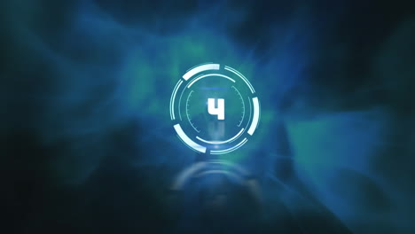 animación del reloj sobre ondas azules en fondo oscuro