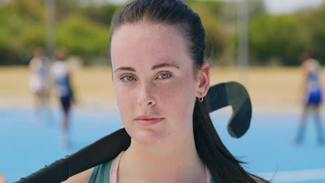 retrato de una jugadora de hockey