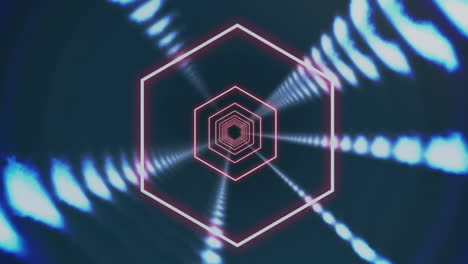 animación de un túnel de neón sobre un fondo negro.