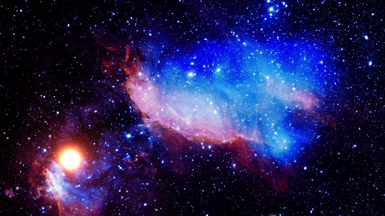 nebulose colorate si muovono nel vasto spazio