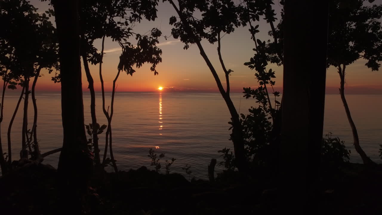 Sunset at tropical island Indonesia