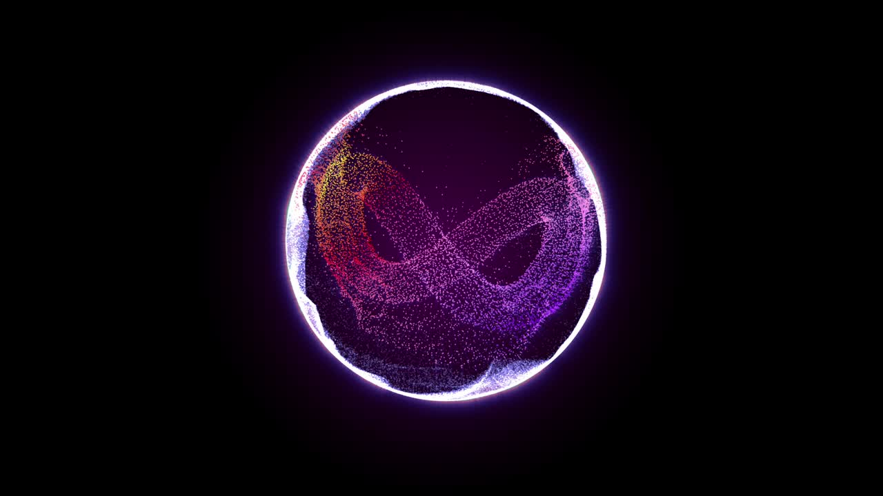 плазменная сфера вращается с 3d-рендерингом бесконечного знака динамического вращения анимационного фона.