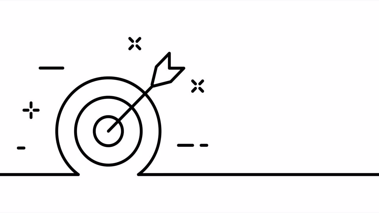 Continuous line art drawing competition. Single line drawing, solid line. Animation of one line goal, business goal and achievement. Video 4K