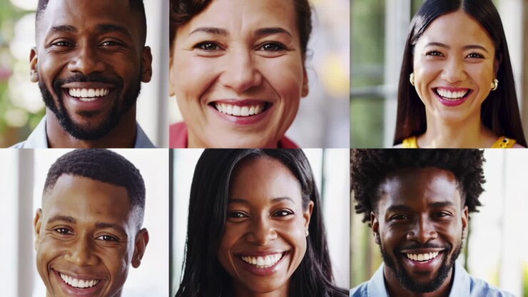 Diverse group of smiling people