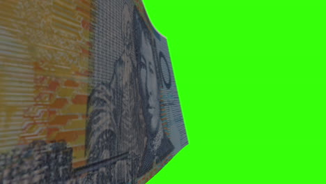australian 10 dollar banknote on green screen