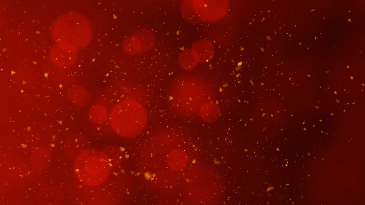 은 배경에 반이는 황금색 떠다니는 먼지 입자로 움직이는 입자 및 보케 4k 비디오