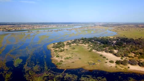 okavango delta river on namibia and angola border