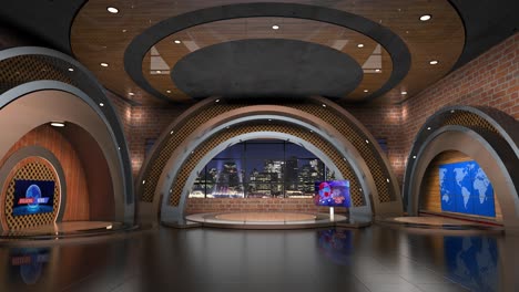 el bucle de fondo del estudio de noticias virtual en 3d