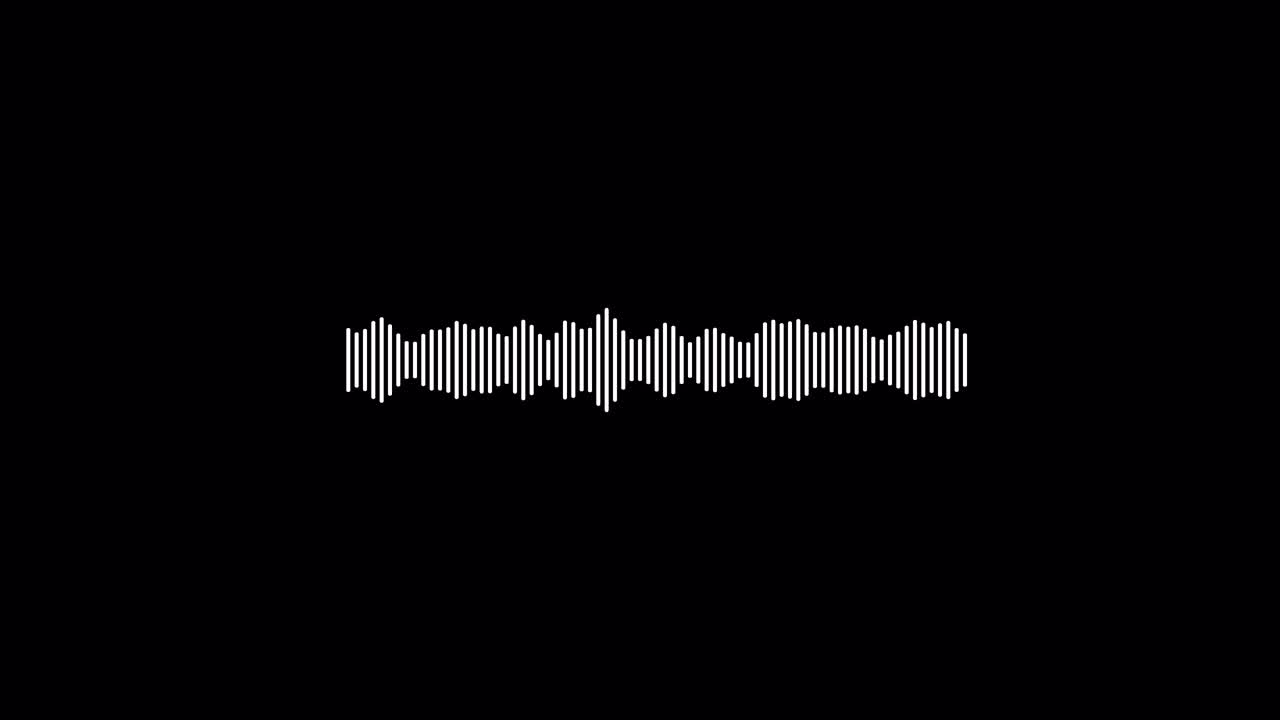 White Audio Equalizer Sound Wave Animation on Black Background