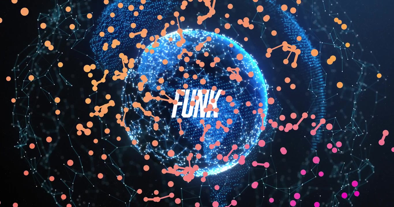 Animazione di globo digitale con connessioni di rete astratte e testo