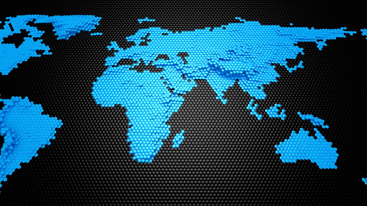Hexagons Formed A Relief Map Of The Earth