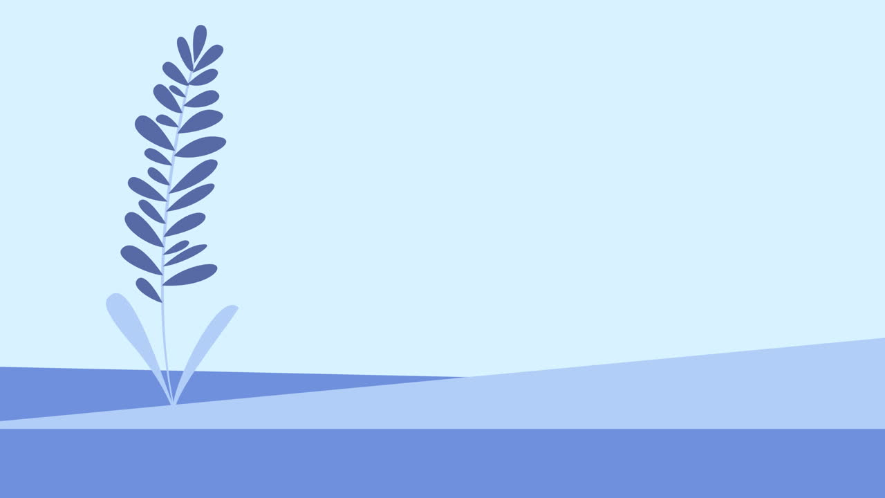 animación del icono de la flor sobre un fondo azul