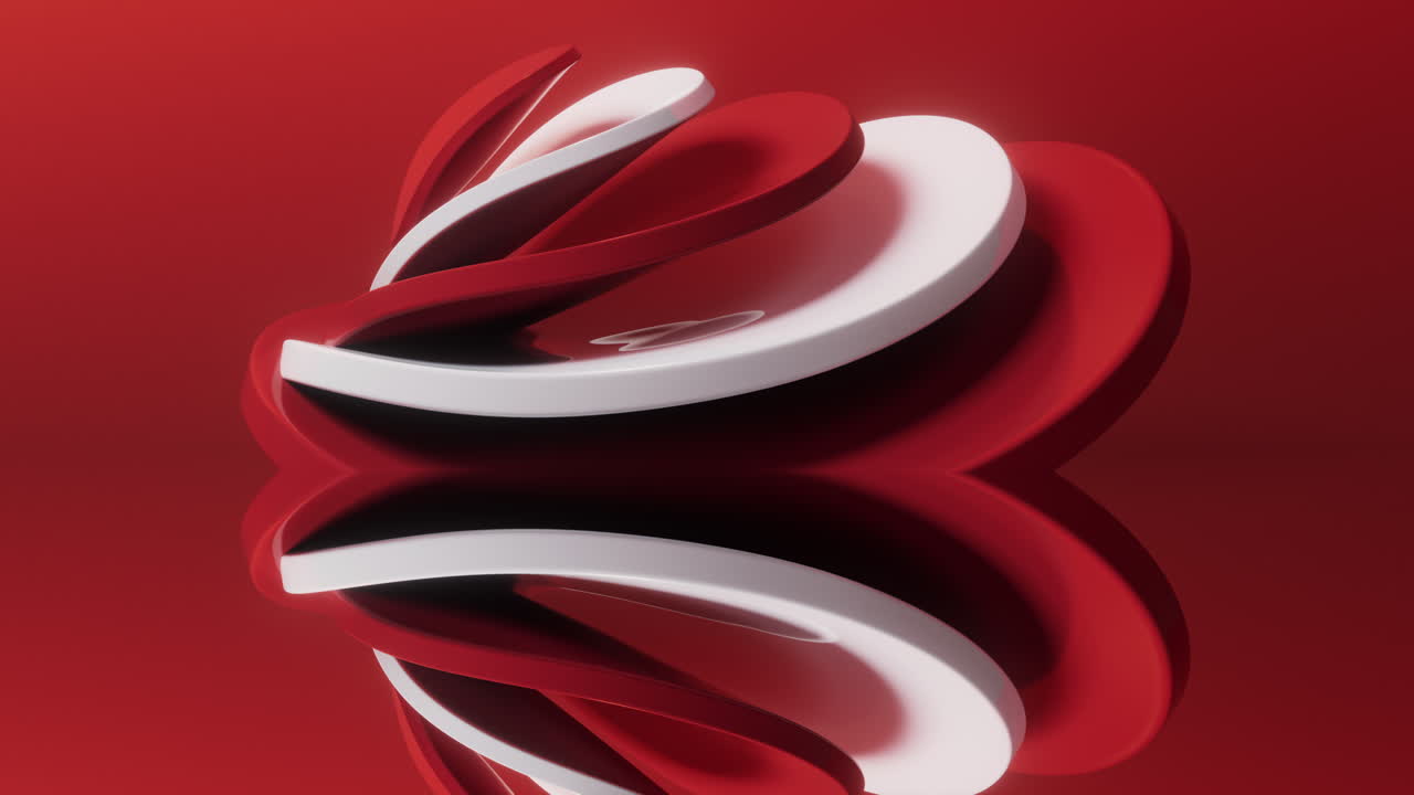 Abstract red curve geometry background, 3d rendering.