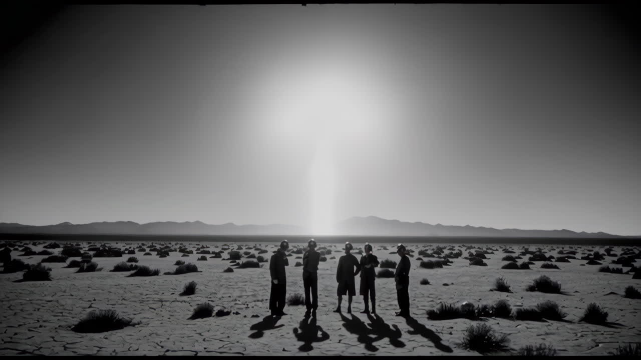 Military personnel in a desert outpost