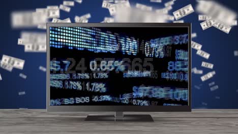 televisor de pantalla plana con señales de luz de plomo en su pantalla