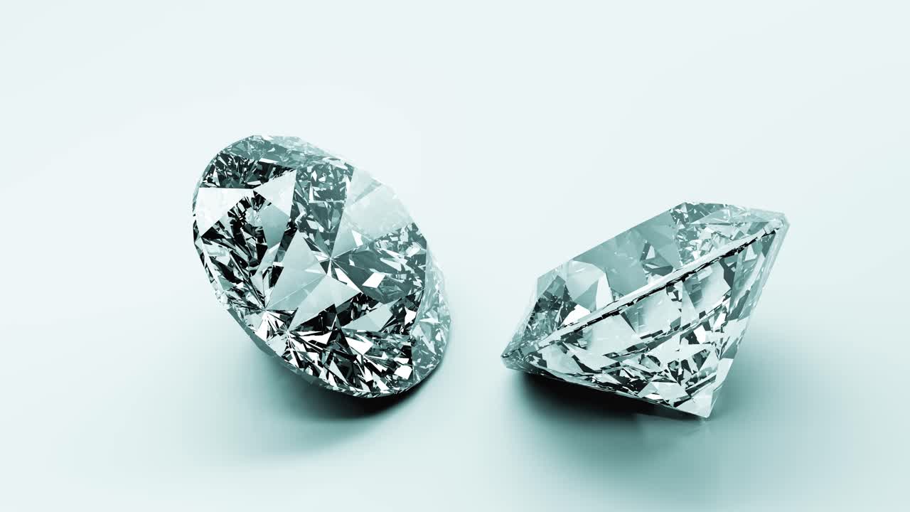 Due diamanti scintillanti su uno sfondo chiaro