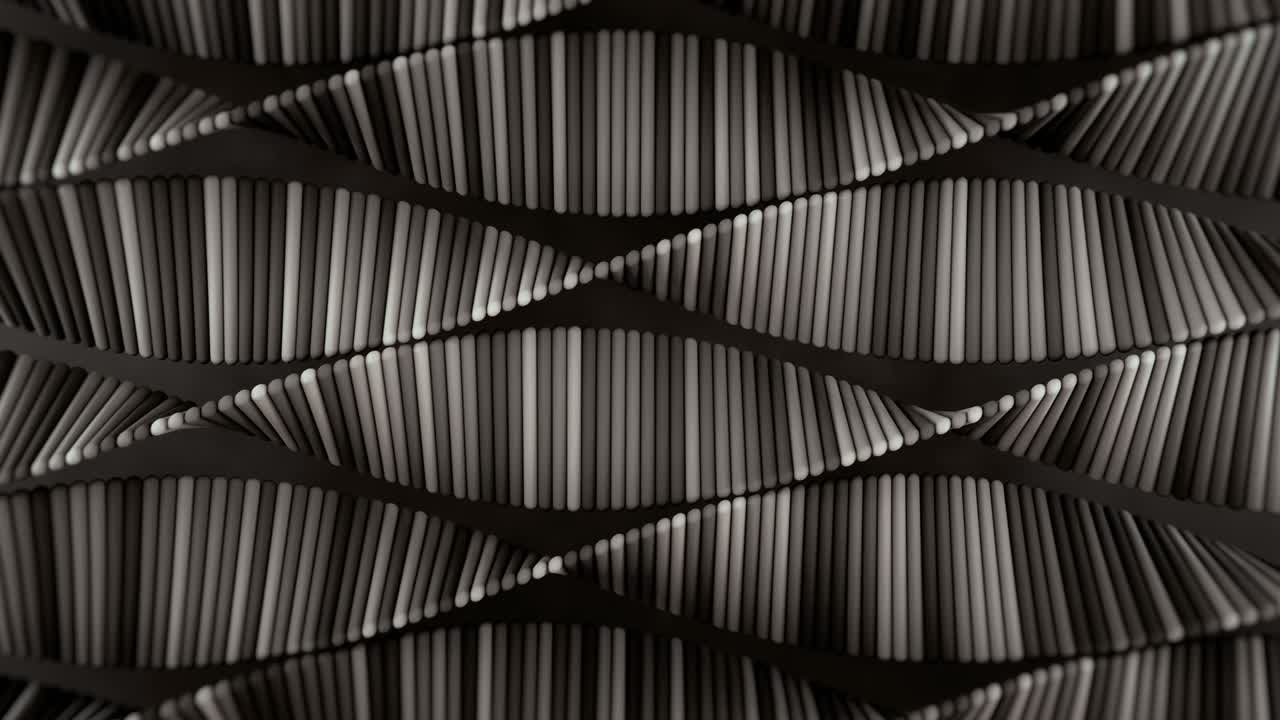 Gray twisting shapes 3D render seamless loop animation