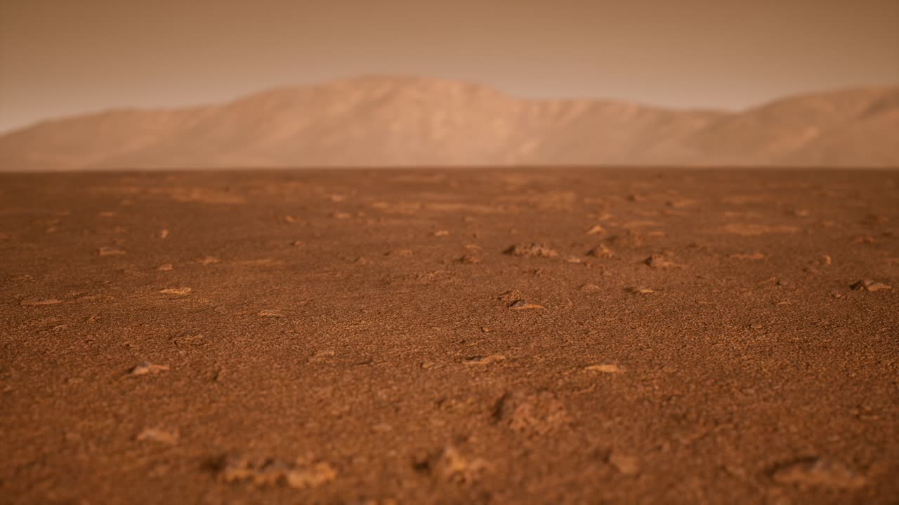 Fantastico paesaggio marziano in tonalità arancioni arrugginite