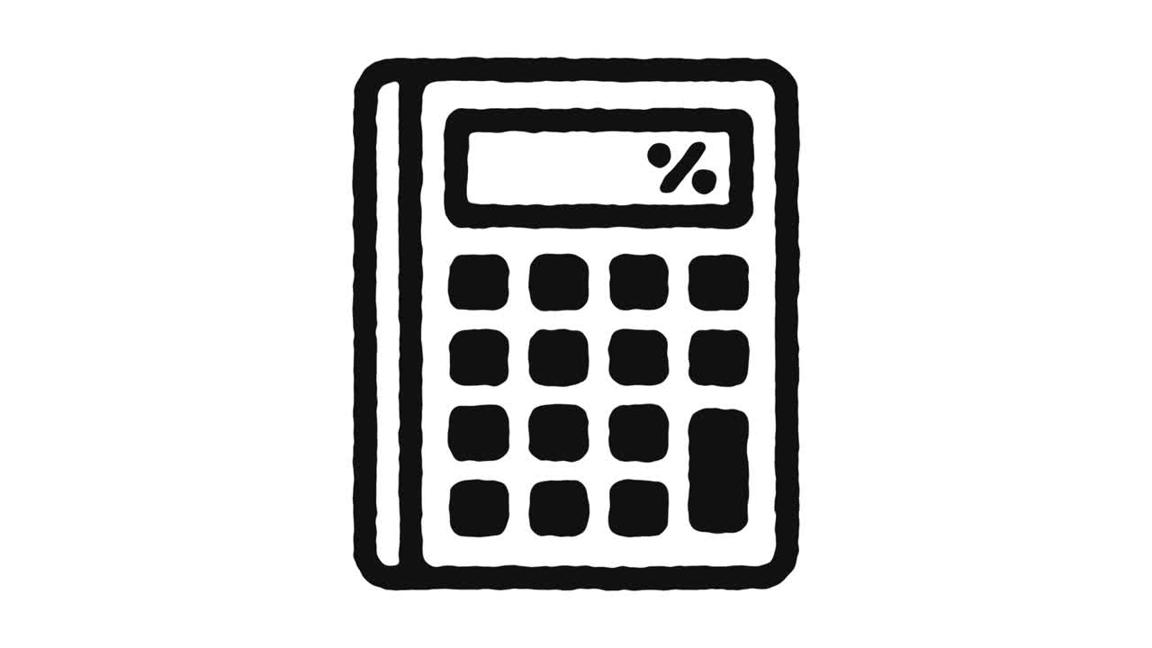 Tax Calculation Icon Animation Footage & Alpha Channel