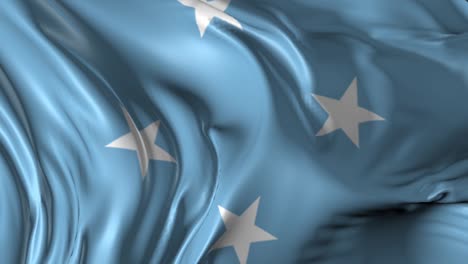 hermosa animación en 3d de la bandera de micronesia en modo de bucle