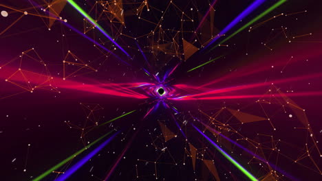 animación de la malla de conexiones que se mueven en bucle sin costuras sobre senderos de luz