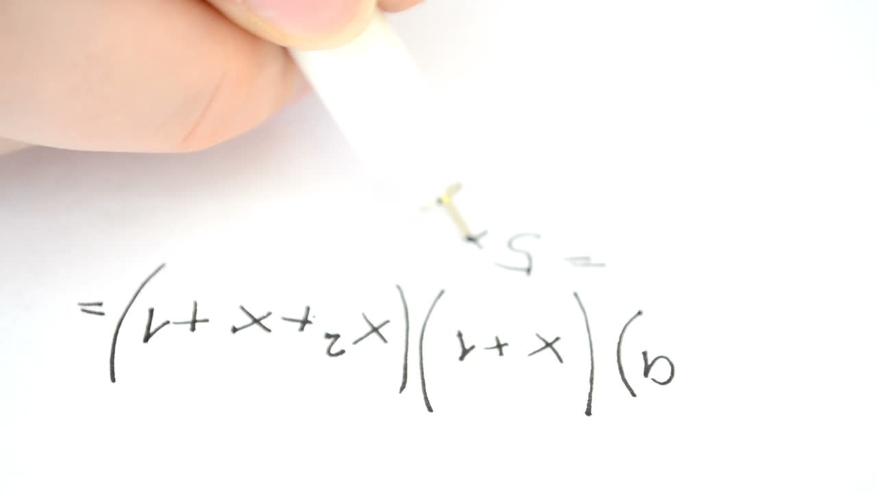 Mathematics and formulas. We write on paper