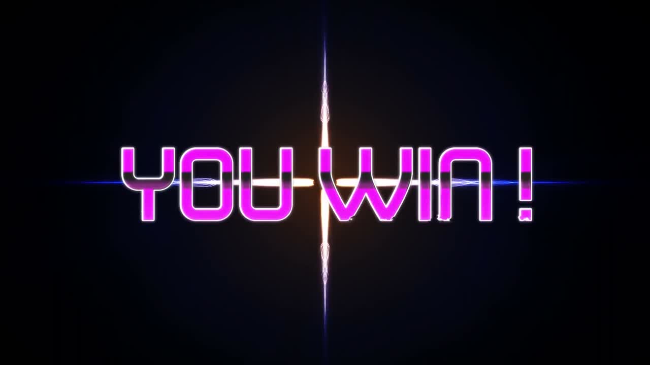 검은 바탕에 당신이 승리하고 불빛의 애니메이션