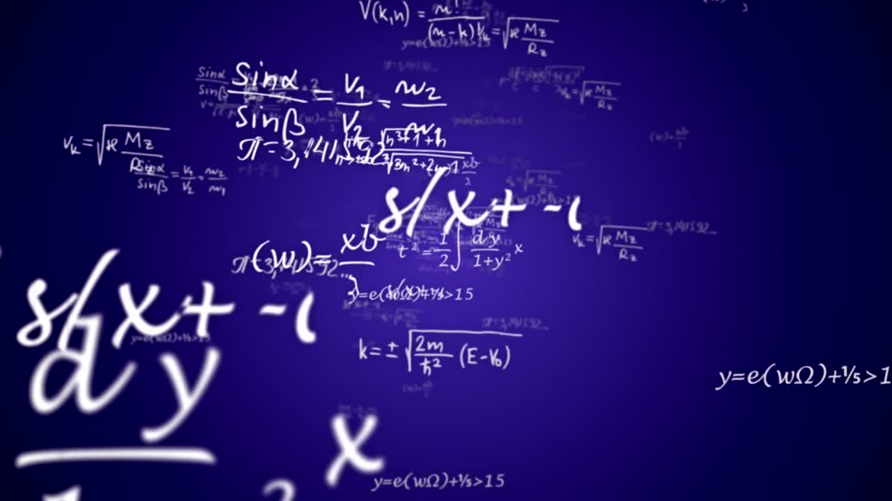 fórmulas matemáticas números animación, fondo, renderización, bucle, con el canal alfa