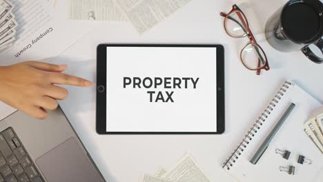 property tax displaying on a tablet screen