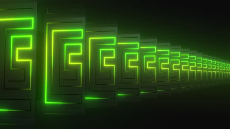 neon green geometric tunnel
