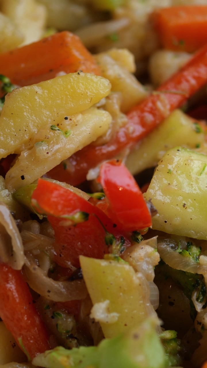 Close Up of Delicious Cooked Mixed Vegetables