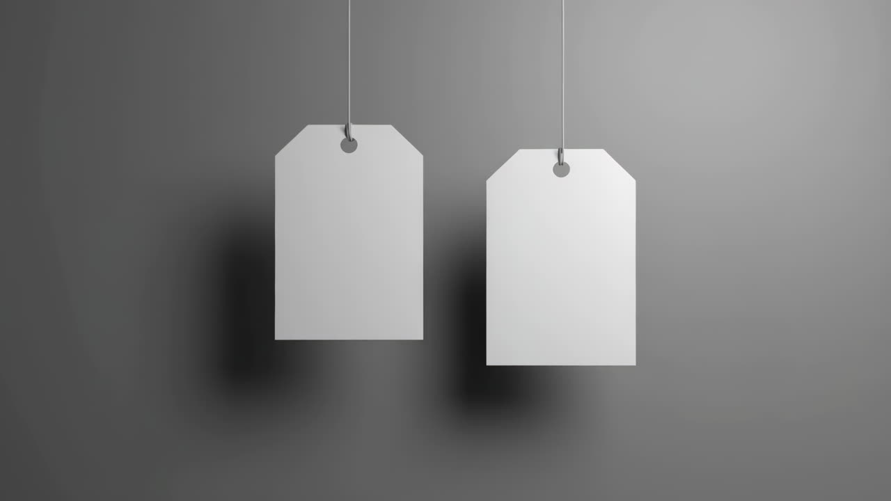 Two Blank Hanging Tags