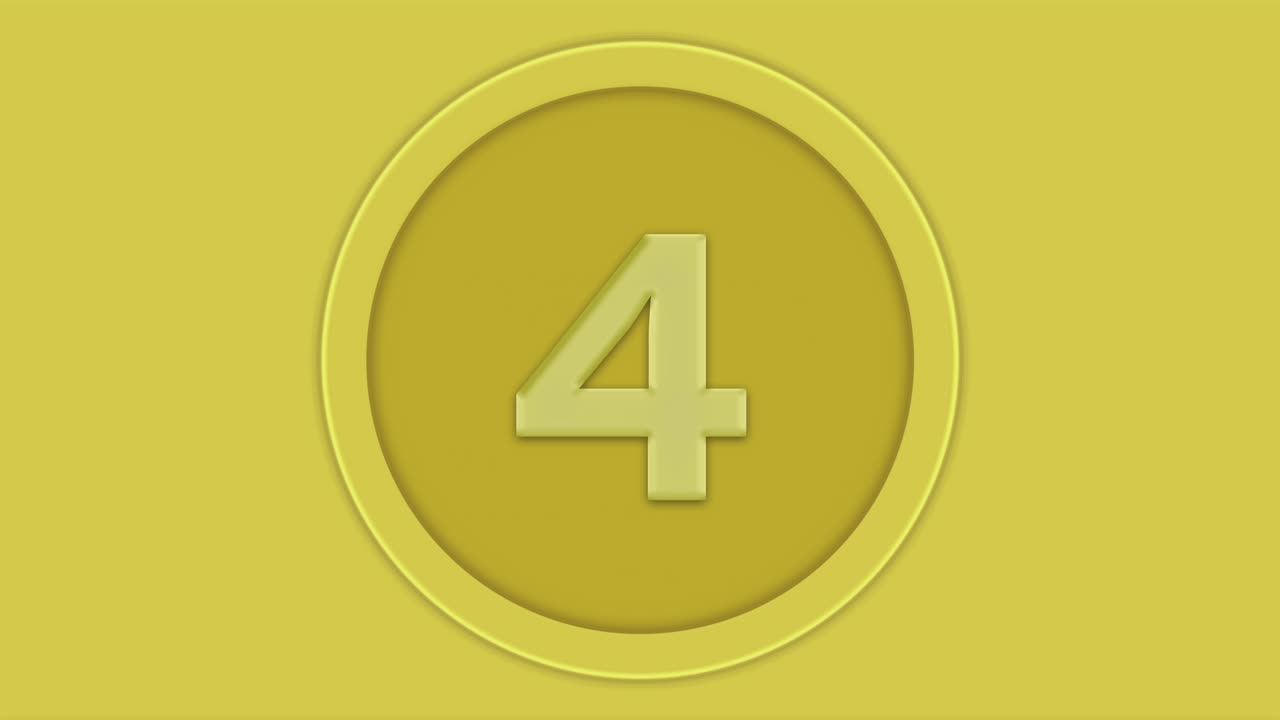 Gold countdown animation, embossed numbers count from 10 to 1