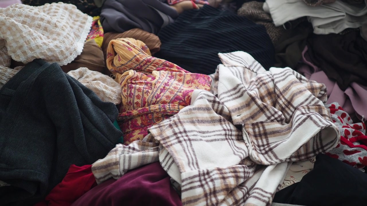 Close-up of a Heap of Disorganized Clothing