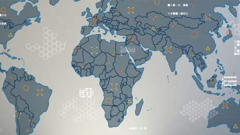 Animation-of-world-map-and-circuit-connections-against-grey-background