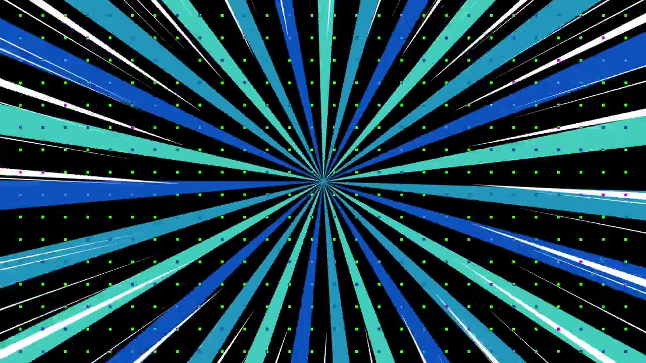 Loop di sfondo energico con linee di velocità radiali in stile fumetto