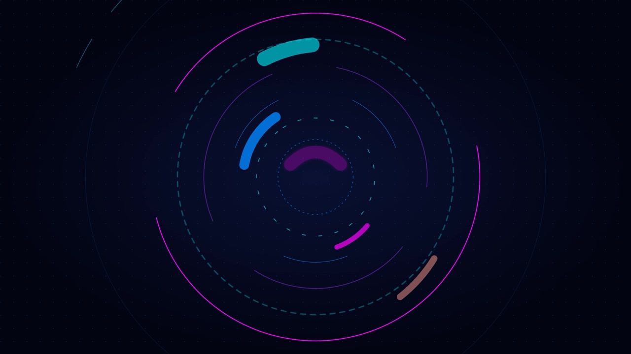 Abstract Motion Graphics with Rotating Colorful Circular Elements