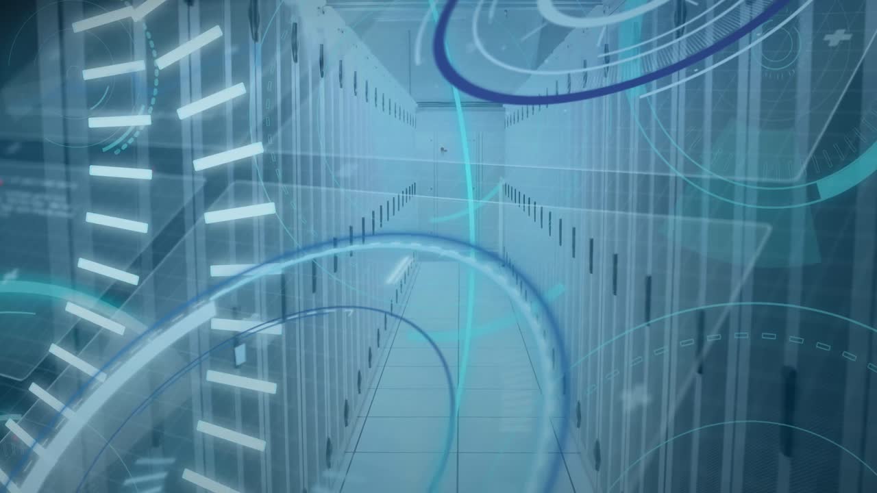 テキストのアニメーションとコンピュータサーバー上のスコープスキャン